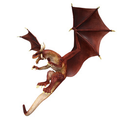 Fototapeta premium red dragon flying