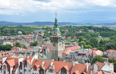 Kłodzko - widok z twierdzy na śródmieście - obrazy, fototapety, plakaty