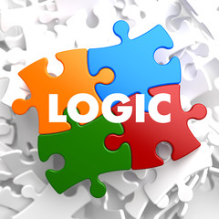 Logic on Multicolor Puzzle. - obrazy, fototapety, plakaty
