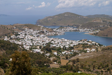 Obraz premium The Scala port at Patmos island in Greece