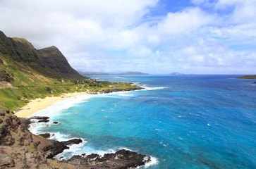 ハワイ　オアフ島マカプウ岬の海