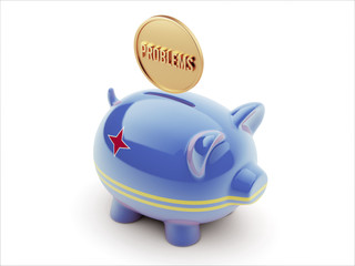 Aruba. Problems Concept Piggy Concept