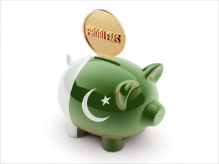 Pakistan Problems Concept Piggy Concept