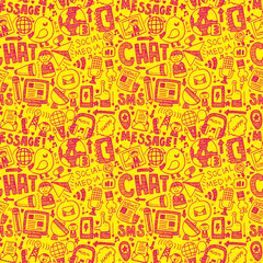 seamless doodle communication pattern