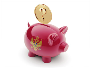 Montenegro. Question Mark Concept  Piggy Concept