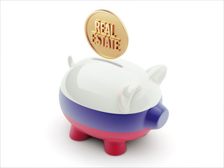 Russia Real Estate Concept Piggy Concept