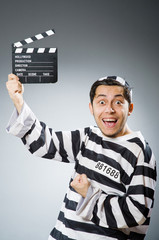 Inmate with the movie clapper