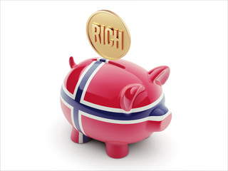 Norway Rich Concept. Piggy Concept