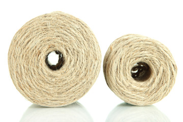 Hank of twine isolated on white