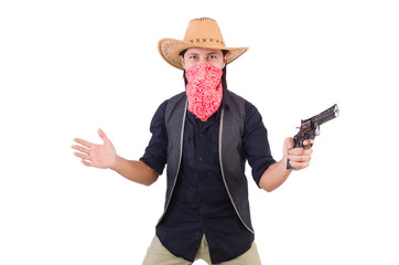 Cowboy isolated on the white background