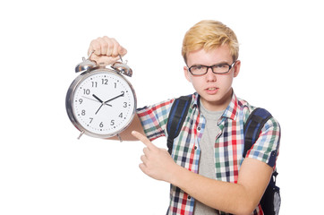 Student missing his studying deadlines on white
