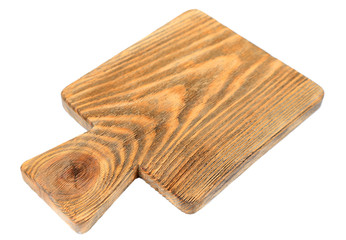 Wooden cutting board isolated on white