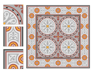 vintage square paving tiles patterns with example
