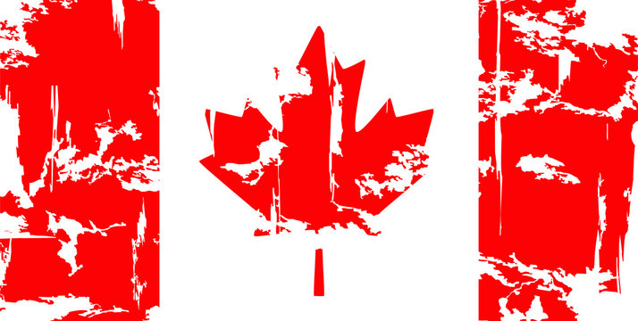 Canadian grunge flag. Vector illustration