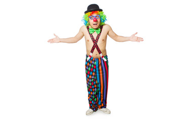 Funny clown isolated on the white background