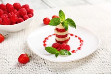 Fresh strawberry with banana