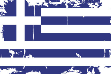 Greek grunge flag. Vector illustration