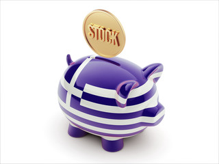 Greece Stock Concept Piggy Concept