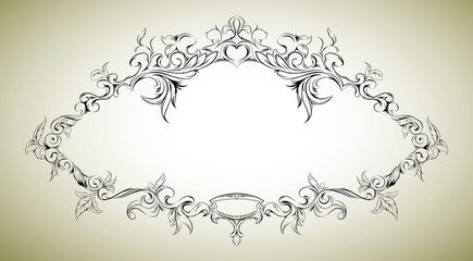 Vector frame with floral elements for registration 8