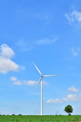 Fototapeta premium Energia mocy turbin wiatrowych