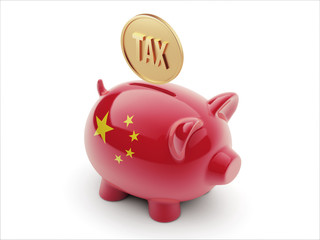 China Tax Concept Piggy Concept