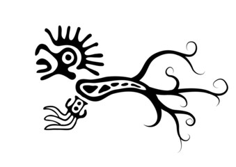 Bird cock in native style,