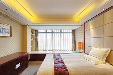 luxury bedroom in hotel