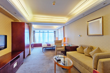 luxury bedroom in hotel