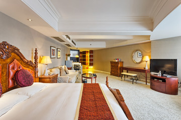 luxury bedroom in hotel