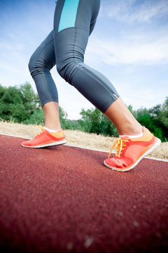 Closeup of A Women's Running Shoe