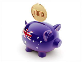 Australia Think Concept Piggy Concept