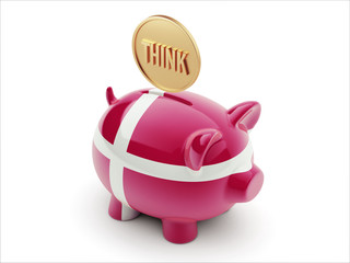 Denmark Think Concept Piggy Concept