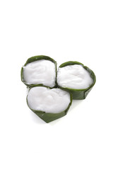 thai dessert from coconut cream on white background