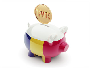 Romania Trade Concept Piggy Concept