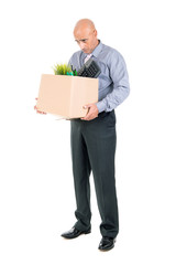 Businessman with boxes