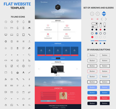 Website interface template- one page