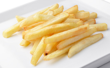 French fries on white plate