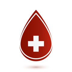 Fototapeta premium Abstract red drop, medical symbol