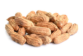 Dried Peanuts isolated on white background
