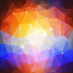 Abstract sunset background, triangle design vector
