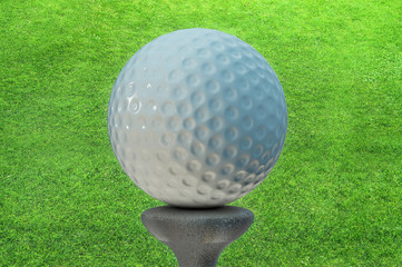 Golf ball on tee - 3d Rendering