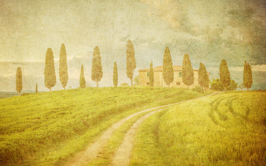 vintage tuscan landscape