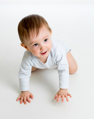 funny crawling baby boy