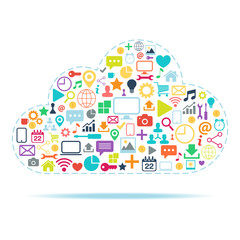 Cloud Computing color vector illustration.