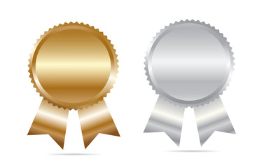 Gold and silver blank awards.