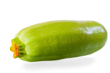 fresh zucchini on white background macro