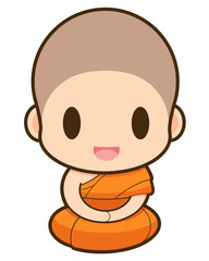 Buddhist Monk cartoon