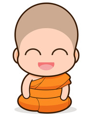 Obraz premium Buddhist Monk cartoon