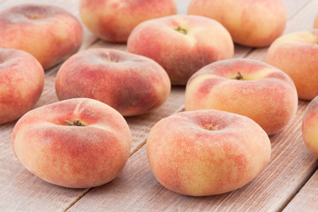 ripe juicy chinese flat peaches