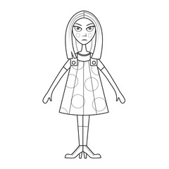 coloring book simple girl